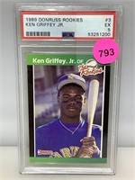 PSA graded 1989 Ken Griffey Jr collector card.