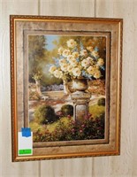 Framed flower print pastels 24x30