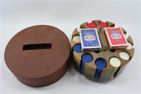 Poker Caddy with chips and cards
