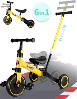 E9671  RELOIVE 6-in-1 Kids Tricycle, 1-5 Years, Ye