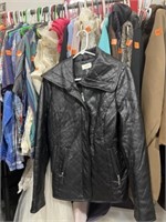 Leather coat, size medium