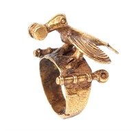 Asante Gold Proverbs "Bird" Chief's Ring (14k Gold