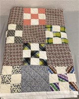 Vintage Quilt W/ Assorted Patches 78"x62”