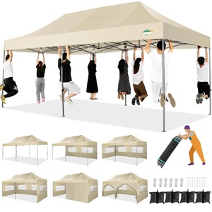 COBIZI 10x20 Heavy Duty Pop up Canopy Tent with 6