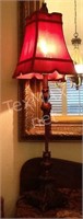 Candle Stick Red Shade Lamp
