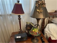 3 LAMPS AND CLOCK