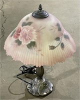 (M) Reverse Painted Floral Table Lamp with Metal