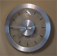(B1) 12" Silver Tone Wall Clock