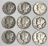 Assorted Mercury Dimes 90% Silver Content