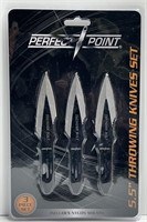 Perfect Point 5.5" 3 Piece Throwing Knife Set, New