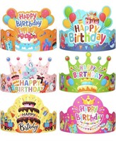 HAPPY BIRTHDAY PARTY HATS FOR KIDS PACK OF 15