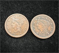 Two No Date Large Cents