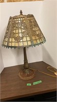 Art Nouveau 6/Panel Slag Lamp, rusty Base