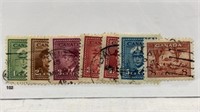 Canada Stamps, Scott # 249, 250, 251, 252, 254,