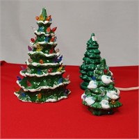 3 Ceramic Trees One is lighted