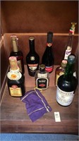 Liquor cabinet lot, includes Jacquin’s, Harvey’s,