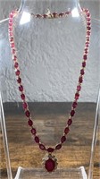 Certified 62.44 Cts Natural Ruby Diamond Necklace