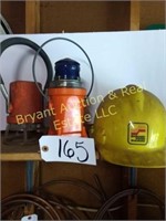 Two lanterns and a seaboard hard hat