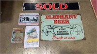 5 ASSORTED ADVERTISING SIGNS