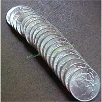 (20) Roll of 1922 -3 UNC Peace Dollars