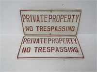 Two metal Private Property signs