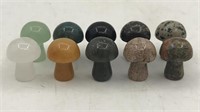 10 Tiny Crystal Mushroom Figures Assorted