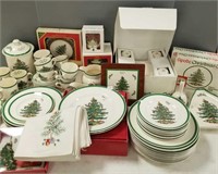 Large group of Spode Christmas Tree pattern