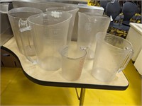 (6) Plastic Commercial Measuring Containers