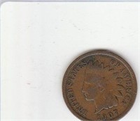 1907 US Copper Indian Head Penny