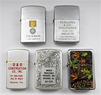 (5) VINTAGE FLIP TOP LIGHTERS