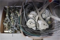 2 BOXES OF CABLE RATCHETS, CABLES & PULLYS