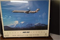 Framed Delta Airlines MD-90 Print, 30"x24"