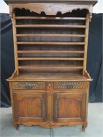 INLAID MAHOGANY OPEN FRENCH STYLE CABINET