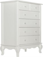 Evolur Aurora 6 Drawer Tall Chest  Frost