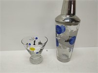 Martini shaker and glass