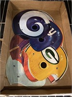 Cardboard Helmet shaped with NFL Football Logos