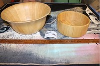 Two Large Wooden Bowls