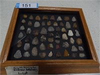 Framed Indian artifacts from South Dakota per sell