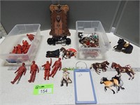 Toy army men, horses, knights and more