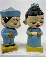 Vintage Japanese Let's Kiss Bank Nodders