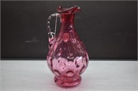 Fenton Cranberry Coin Dot Pitcher