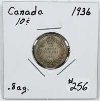 1936  Canada  10 Cents silver   VG