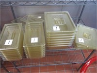 (21) ASSORTED PLASTIC PANS W/ SOME COVERS