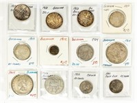 Coin 12 Silver World Coins Belgium + Others