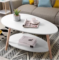 Maupvit Oval Coffee Table - Open Shelving