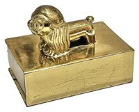 Vintage Brass Matchbox w/Dog