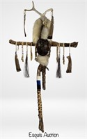 Native American Medicine Stick w/ Silver Fox Fur