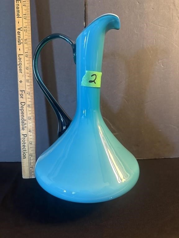 Turquoise & white vase