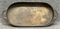 Vintage Cast Iron oval deep pan-griddle, 17"