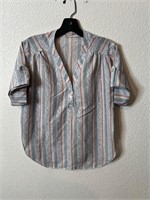 Vintage Femme Striped Top Shirt 80s